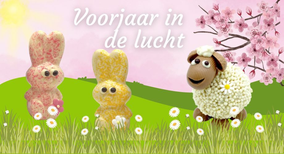 Voorjaar in de lucht en Pasen bij patisserie, banketbakkerij en ijssalons van tops edelgebak bilthoven, soest en zeist