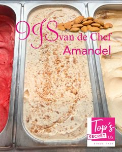 Amandelijs als ijs van de chef bij topssecret ijs en topsedelgebak inbilthoven en soest