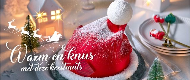 kerst met de kerstmuts taart bij tops edelgabak in bilthoven, soest en zeist