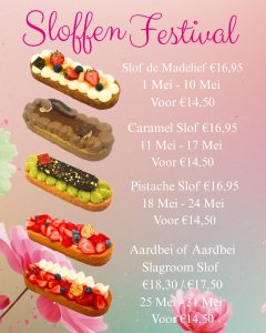 Maand Mei Sloffen Festival bij Top's Edelgebak Bilthoven, Soest en Zeist