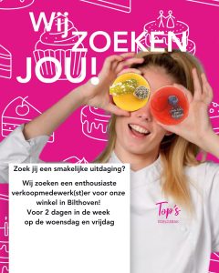 vacature verkoopmedewerk(st)er bij topsedelgebak topssecretijs in bilthoven, soest en zeist