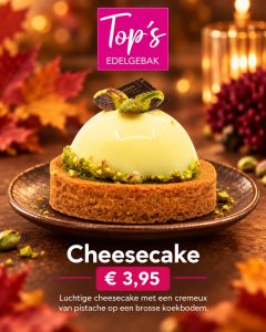 Cheesecake bij topsedelgebak in bilthoven, soest en zeist